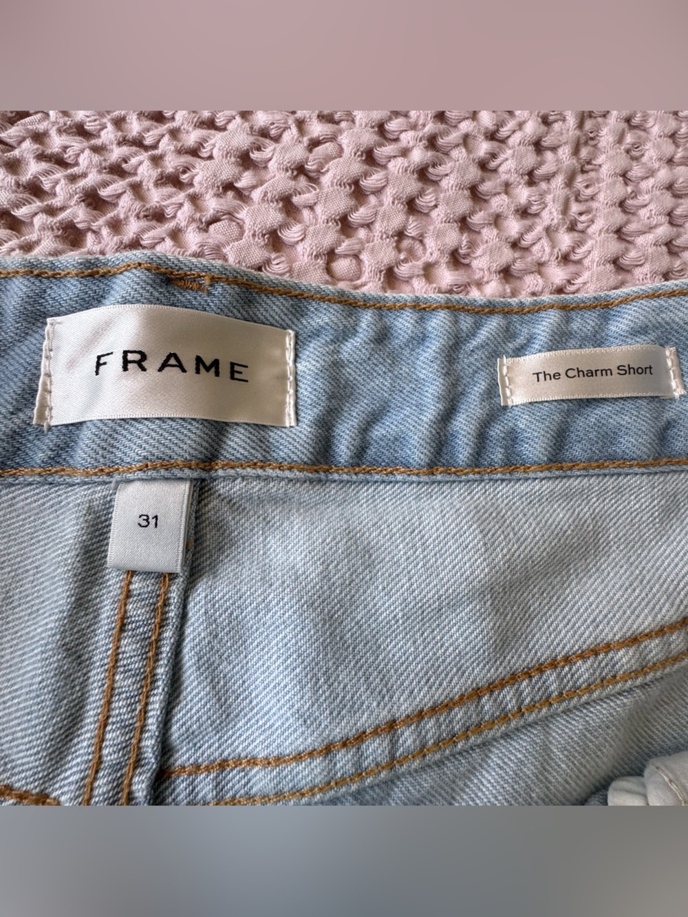 FRAME The Charm Short Denim Bermuda Shorts 31 Blue High Rise NWOT - Picture 7 of 12